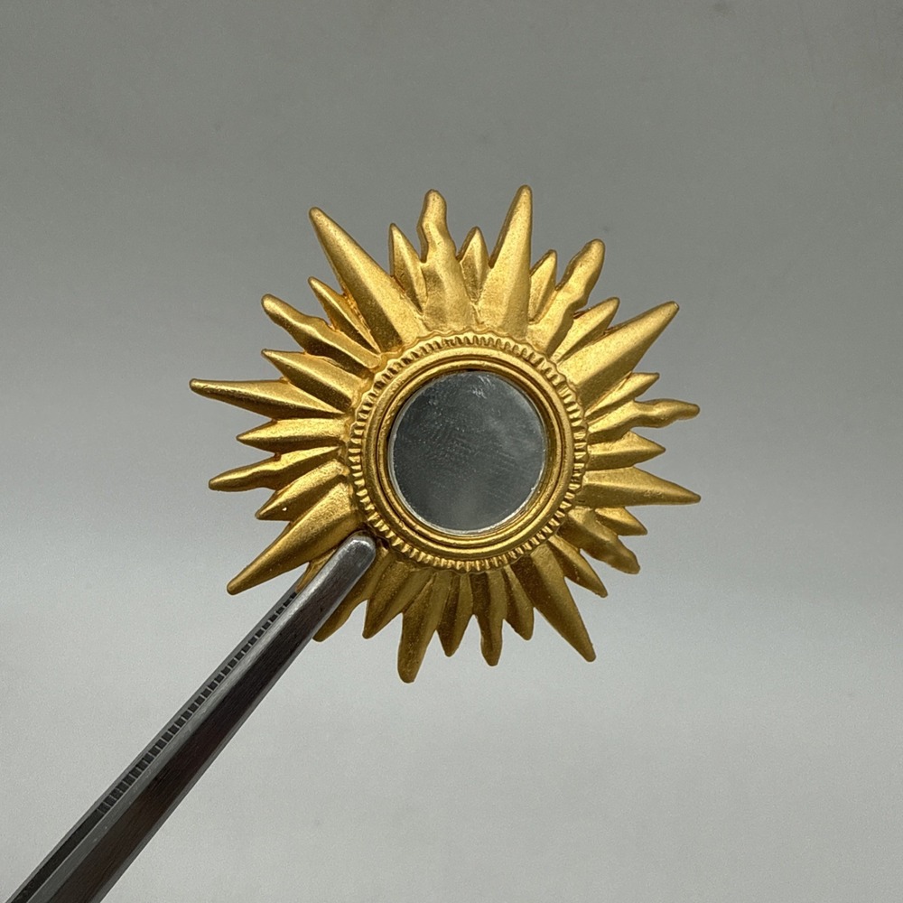 Danecraft Sun Mirror Gold Tone Brooch Pin